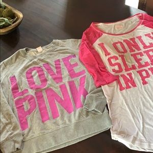 Pink sweatshirt and sleep shirt